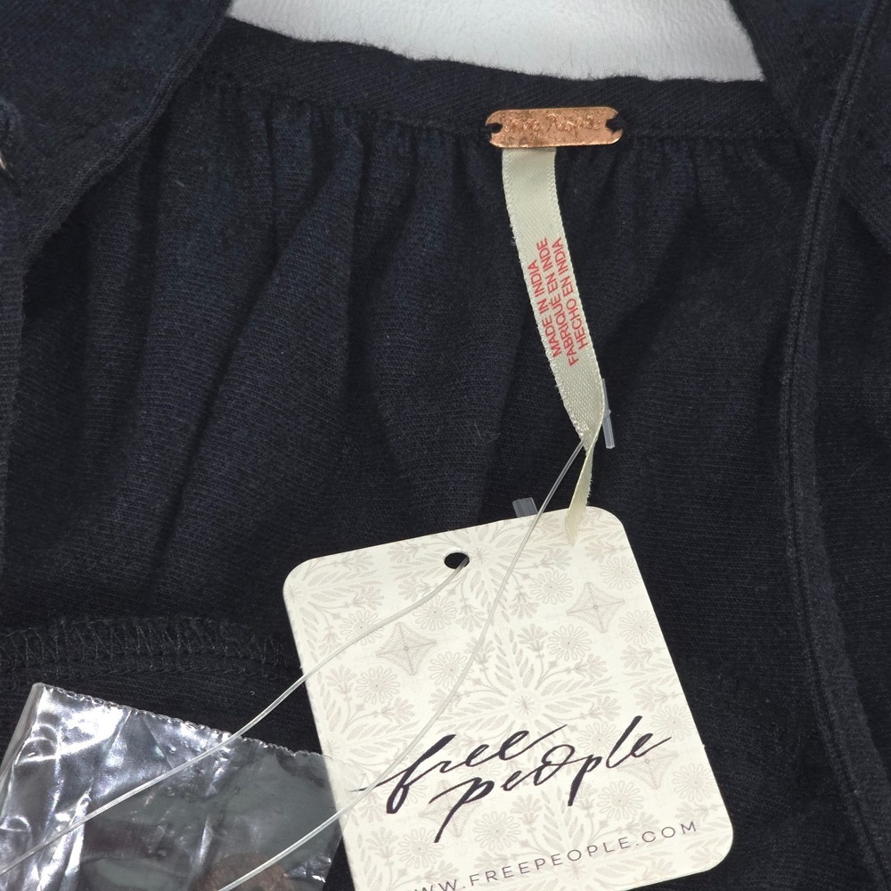 Free People Tabea Babydoll Tank & Shorts Set Womens XL Black Boho Preppy NEW NWT - Picture 13 of 16